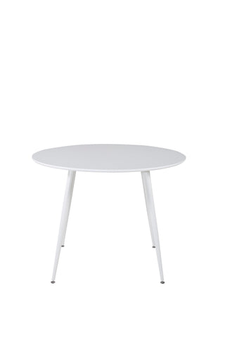 Plaza Runt Bord 100 cm - Vit skiva / Vita ben