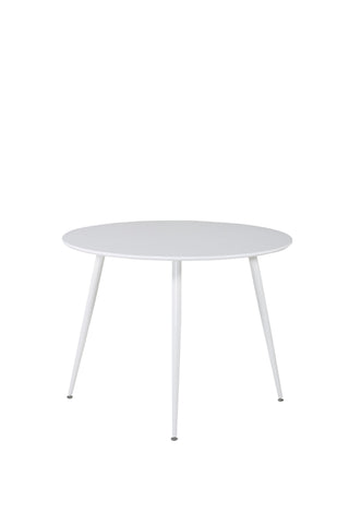 Plaza Runt Bord 100 cm - Vit skiva / Vita ben