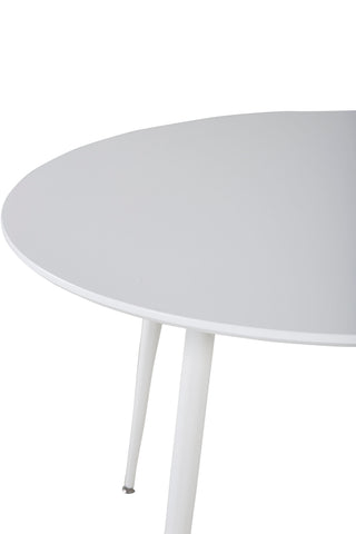 Plaza Runt Bord 100 cm - Vit skiva / Vita ben
