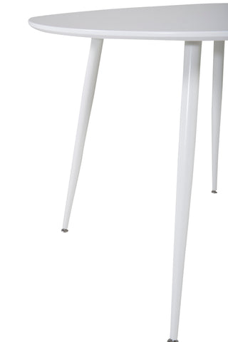 Plaza Runt Bord 100 cm - Vit skiva / Vita ben