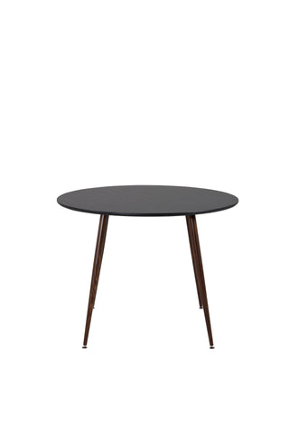 Plaza Runt Bord 100 cm - Svart Skiva - Valnötsben