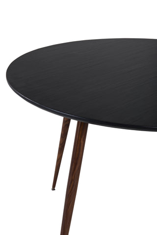 Plaza Runt Bord 100 cm - Svart Skiva - Valnötsben