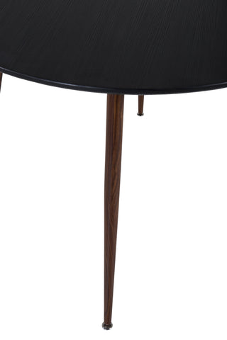 Plaza Runt Bord 100 cm - Svart Skiva - Valnötsben