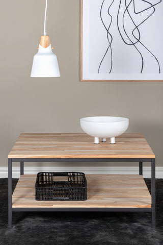 Cirebon Soffbord Svart / Naturträ - 80*80*H40