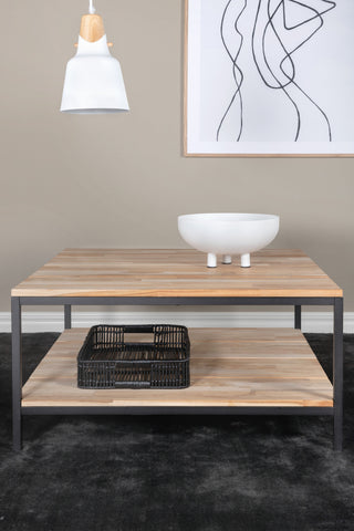 Cirebon Soffbord Svart / Naturträ - 80*80*H40