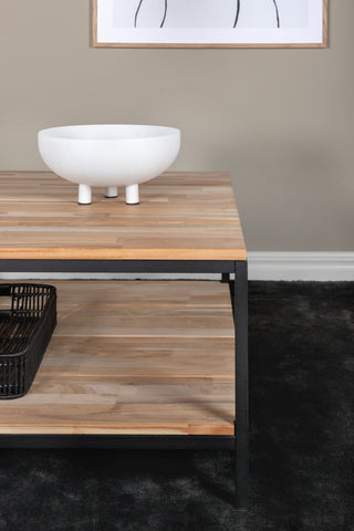 Cirebon Soffbord Svart / Naturträ - 80*80*H40