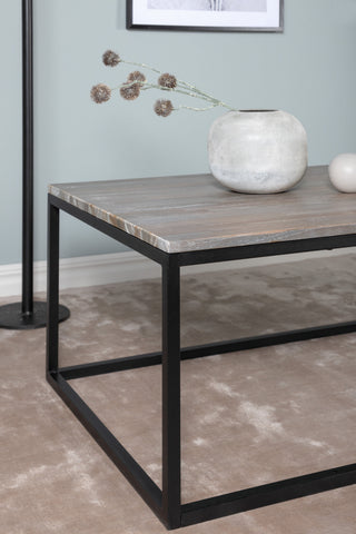 Jepara Soffbord - Svart / Grå Teak - 120*60*H44