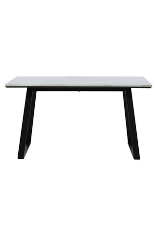 Estelle Matbord 140*90 - Vit Marmor / Svarta Ben