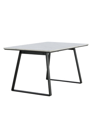 Estelle Matbord 140*90 - Vit Marmor / Svarta Ben