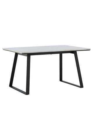 Estelle Matbord 140*90 - Vit Marmor / Svarta Ben