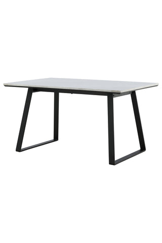 Estelle Matbord 140*90 - Vit Marmor / Svarta Ben