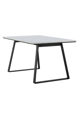 Estelle Matbord 140*90 - Vit Marmor / Svarta Ben