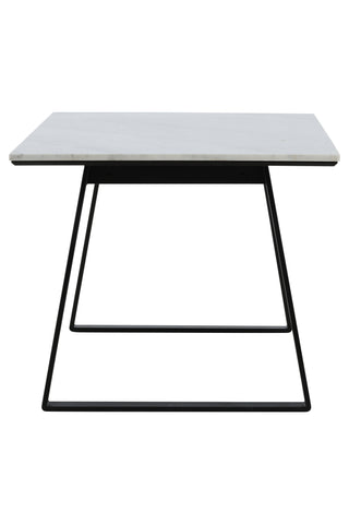 Estelle Matbord 140*90 - Vit Marmor / Svarta Ben