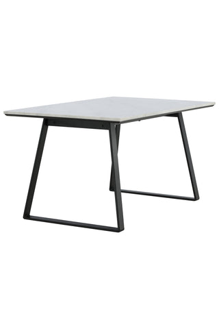 Estelle Matbord 140*90 - Vit Marmor / Svarta Ben