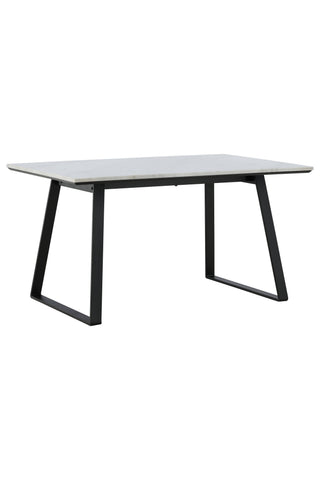 Estelle Matbord 140*90 - Vit Marmor / Svarta Ben