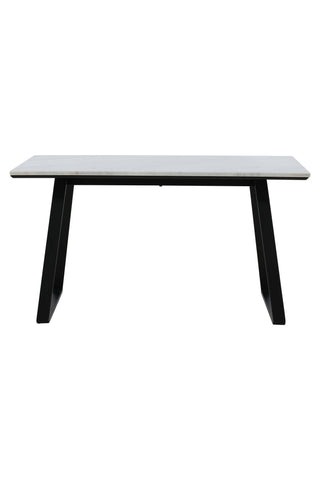 Estelle Matbord 140*90 - Vit Marmor / Svarta Ben