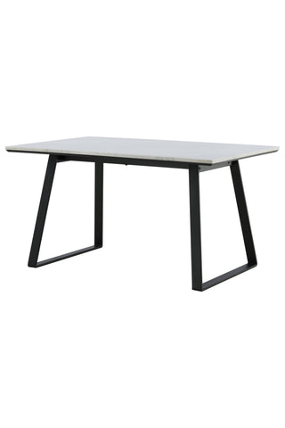 Estelle Matbord 140*90 - Vit Marmor / Svarta Ben