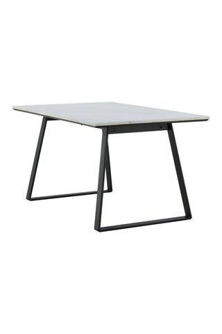 Estelle Matbord 140*90 - Vit Marmor / Svarta Ben