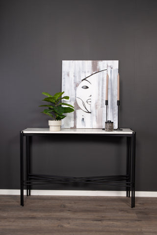 Razzia Sidobord 110*30*75 Vit Terazzo / Svart