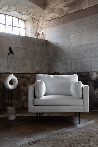 Boom Enkelsoffa - Svart / Ljus Beige Tyg