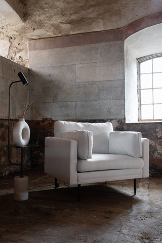 Boom Enkelsoffa - Svart / Ljus Beige Tyg