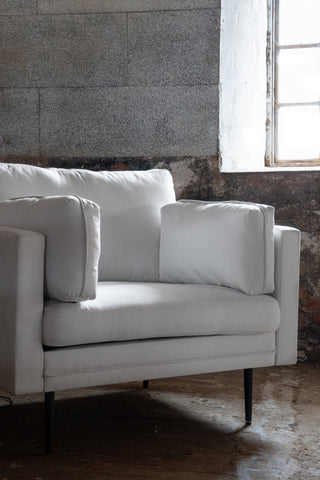 Boom Enkelsoffa - Svart / Ljus Beige Tyg