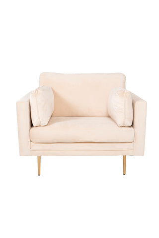Bom - Single Chair Velvet - Creme