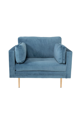 Bom - Single Chair Velvet - Blå