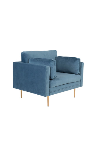 Bom - Single Chair Velvet - Blå