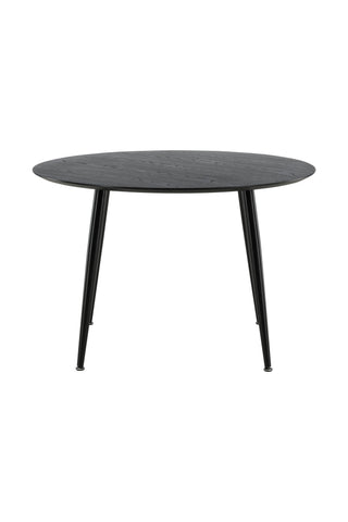 Dipp Matbord - 115cm - Svart faner / Helsvarta ben