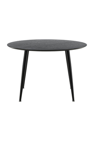 Dipp Matbord - 115cm - Svart faner / Helsvarta ben