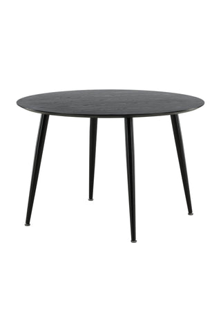 Dipp Matbord - 115cm - Svart faner / Helsvarta ben