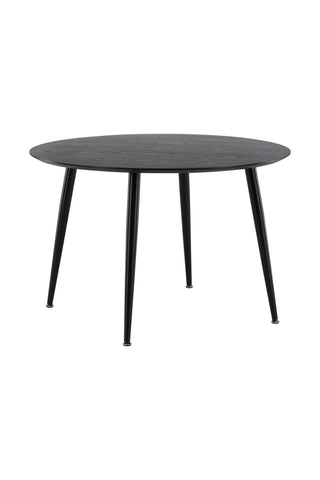 Dipp Matbord - 115cm - Svart faner / Helsvarta ben