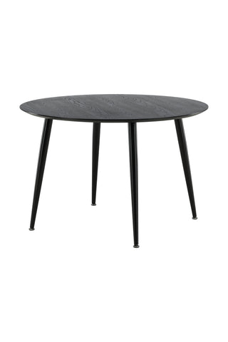 Dipp Matbord - 115cm - Svart faner / Helsvarta ben