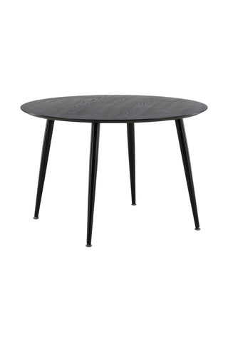 Dipp Matbord - 115cm - Svart faner / Helsvarta ben