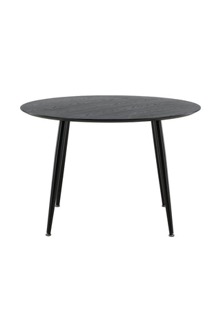 Dipp Matbord - 115cm - Svart faner / Helsvarta ben