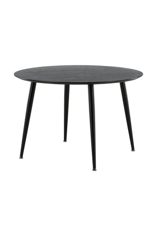 Dipp Matbord - 115cm - Svart faner / Helsvarta ben