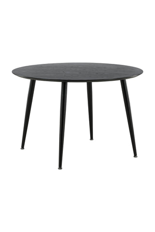 Dipp Matbord - 115cm - Svart faner / Helsvarta ben