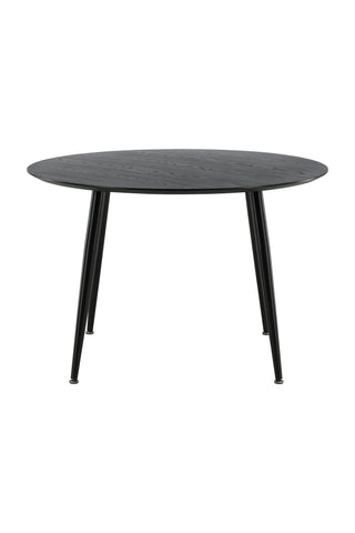 Dipp Matbord - 115cm - Svart faner / Helsvarta ben