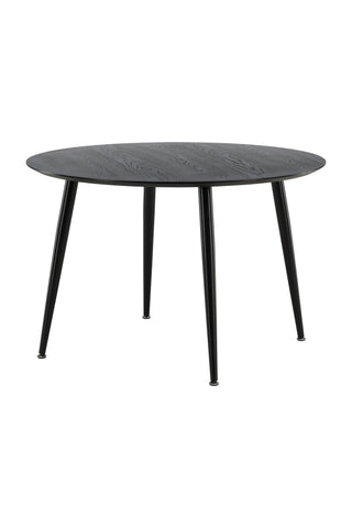 Dipp Matbord - 115cm - Svart faner / Helsvarta ben