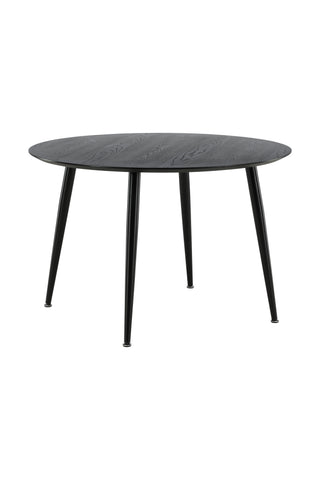 Dipp Matbord - 115cm - Svart faner / Helsvarta ben