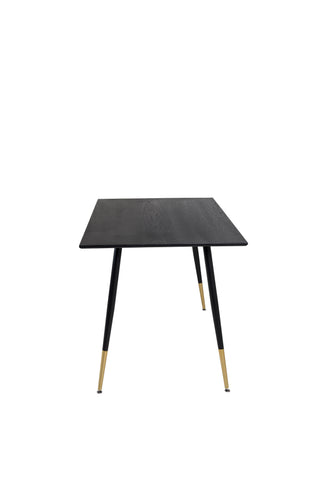 Dipp Matbord - 120 cm - Svart faner - Svarta Ben m. Mässingsdipp