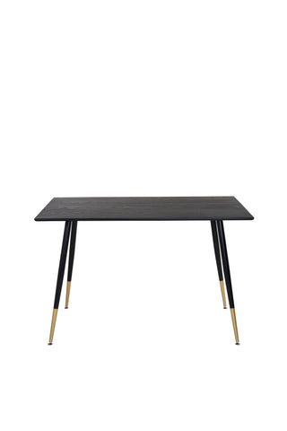 Dipp Matbord - 120 cm - Svart faner - Svarta Ben m. Mässingsdipp