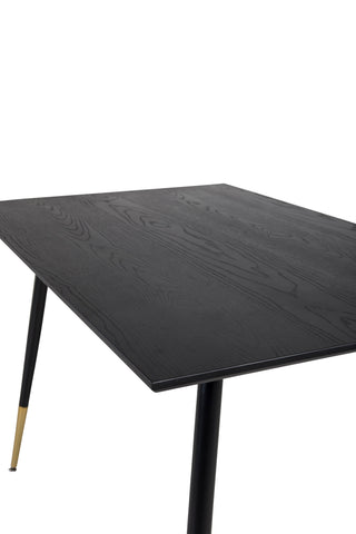 Dipp Matbord - 120 cm - Svart faner - Svarta Ben m. Mässingsdipp