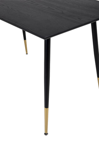 Dipp Matbord - 120 cm - Svart faner - Svarta Ben m. Mässingsdipp