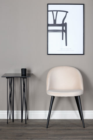 Velvet Matstol 2-pack - Svart / Créme