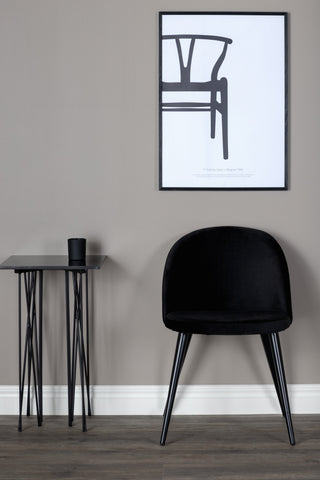 Velvet Matstol 2-pack - Svart / Svart Sammet
