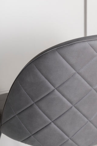 Velvet Stitches Stol 2-pack - Svart / Grå Micro Fiber