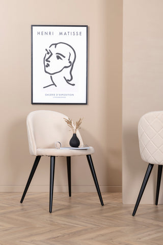 Velvet Stitches Stol 2-pack - Svart / Beige Sammet