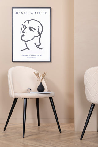 Velvet Stitches Stol 2-pack - Svart / Beige Sammet